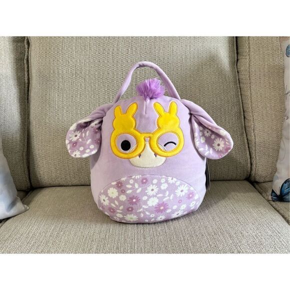 Squishmallow Delzi the purple cow Plush Easter Basket 12” Collectible NWT - Picture 1 of 11